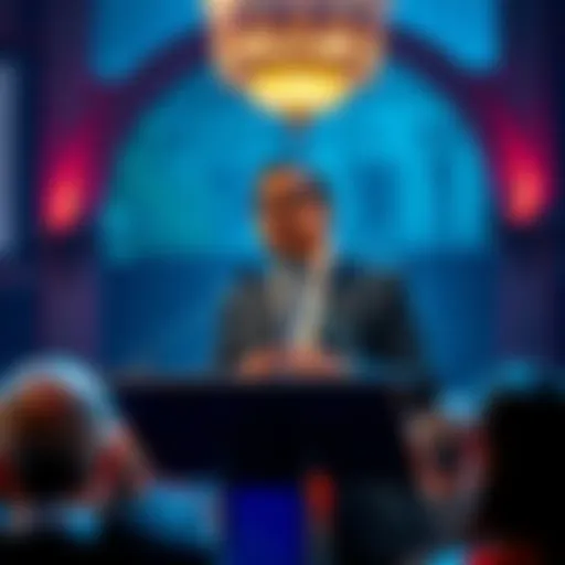 Zia Yusuf, Chairman of Reform UK, speaking at a podium about the new Cryptoassets and Digital Finance Bill, addressing an audience