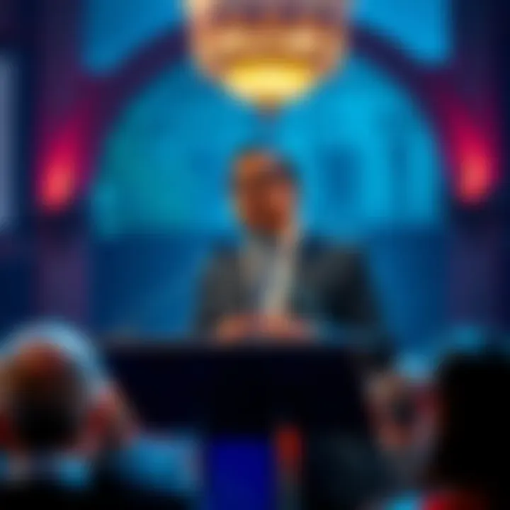Zia Yusuf, Chairman of Reform UK, speaking at a podium about the new Cryptoassets and Digital Finance Bill, addressing an audience